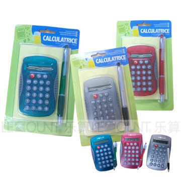 Calculateur cadeau 8 chiffres avec note (50pages) et stylo à bille (LC530SET-1)
